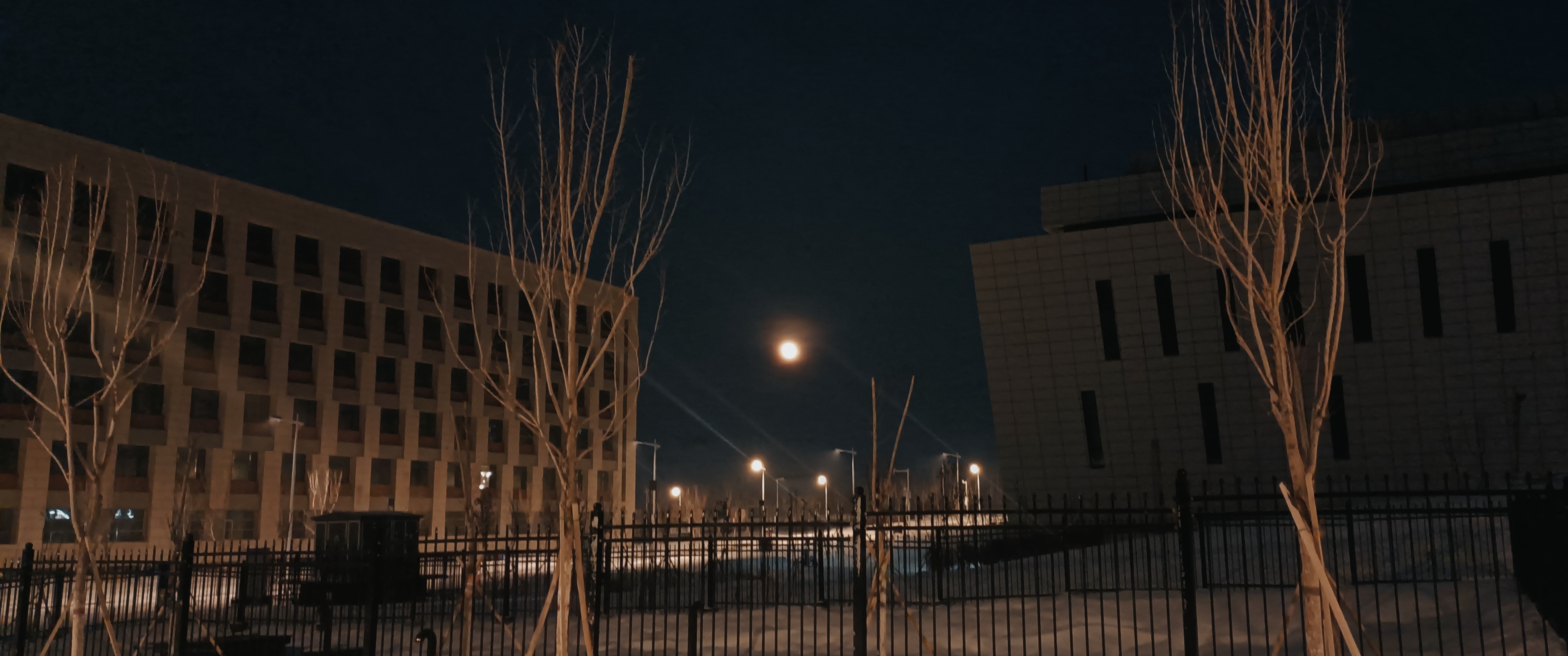 今晚初升的月亮○,这个视角是东北方向